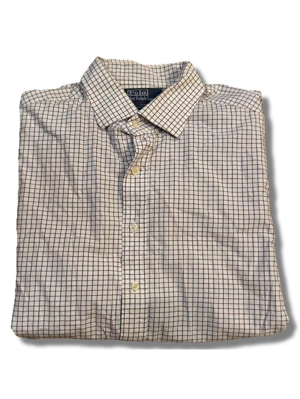 Vintage 90s Polo Ralph Lauren black and white tattersall check button down shirt